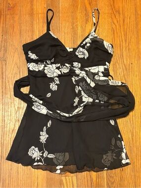 Jump Black & White Floral Slip Chemise